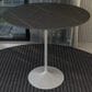 Leisuremod LeisureMod Verve Collection Modern Bar Height Table White Base with 48 Round Black Marbelized Sintered Stone Top, , large