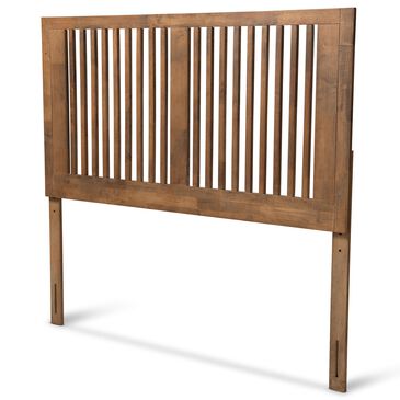 Baxton Studio Harena King Slat Headboard in Ash Walnut, , large
