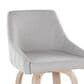 LumiSource Hannah Swivel Bar Stool with Grey Fabric Upholstery in Whitewashed and Black (Set of 2), , large