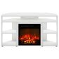 HOMLUX 47" Corner TV Stand with Electric Fireplace in White, , large