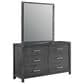 New Heritage Design Odessa 6-Drawer Dresser and Mirror in Charcoal and Silver, , large