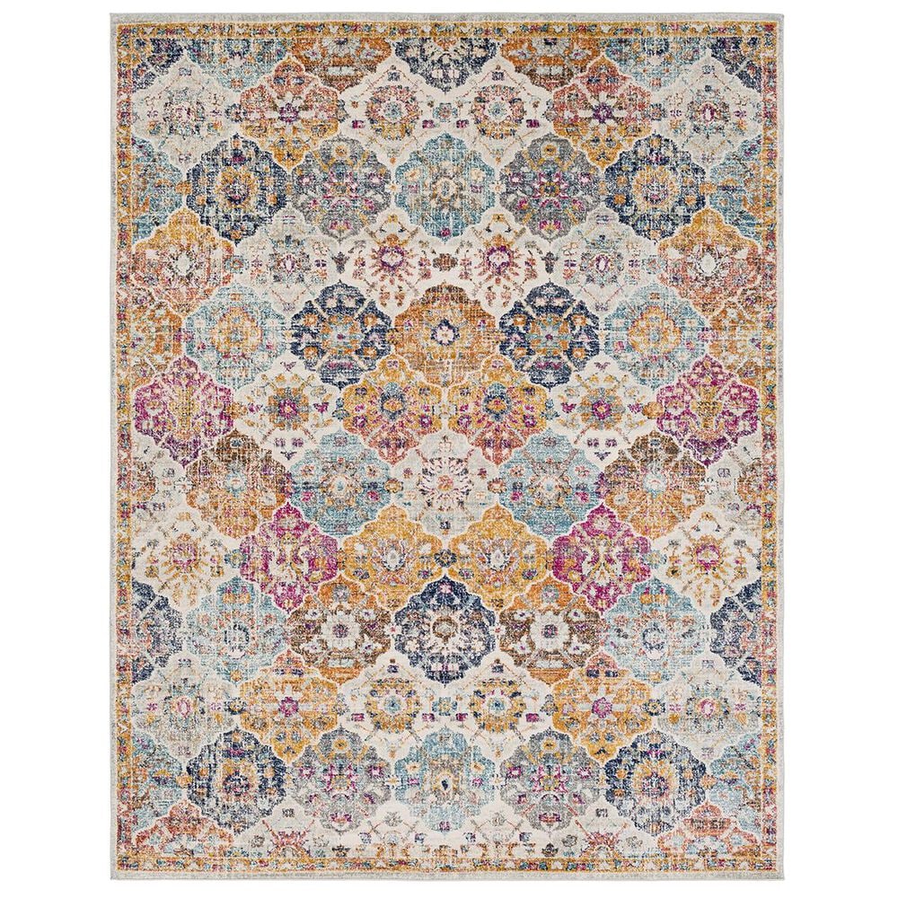 Surya Harput HAP-1018 6"7" x 9" Oval Saffron, Orange and Blue Area Rug, , large
