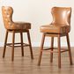 Baxton Studio Gradisca Swivel Bar Stool in Walnut Brown (Set of 2), , large