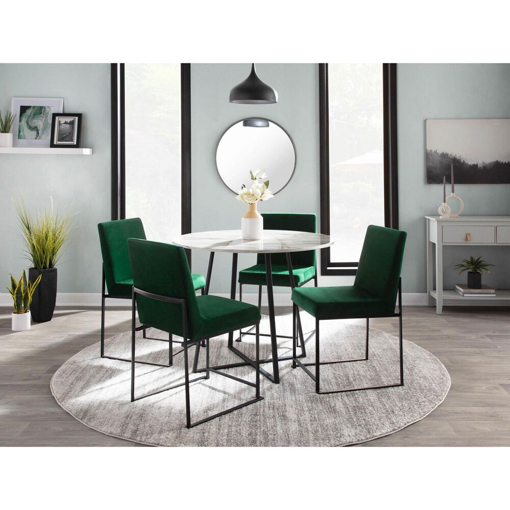 LumiSource Fuji Side Chair with Green Cushion in Black (Set of 2), , large