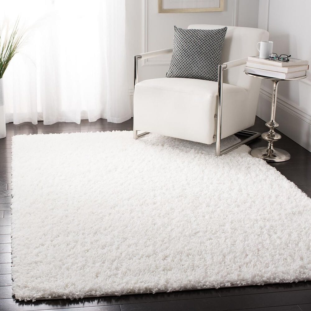 Safavieh August Shag 5&#39;3&quot; x 7&#39;6&quot; White Area Rug, , large