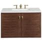 James Martin Vanities Amberly 36" Single Bathroom Vanity in Walnut with 3 cm Ethereal Noctis Quartz Top and Rectangular Sink, , large