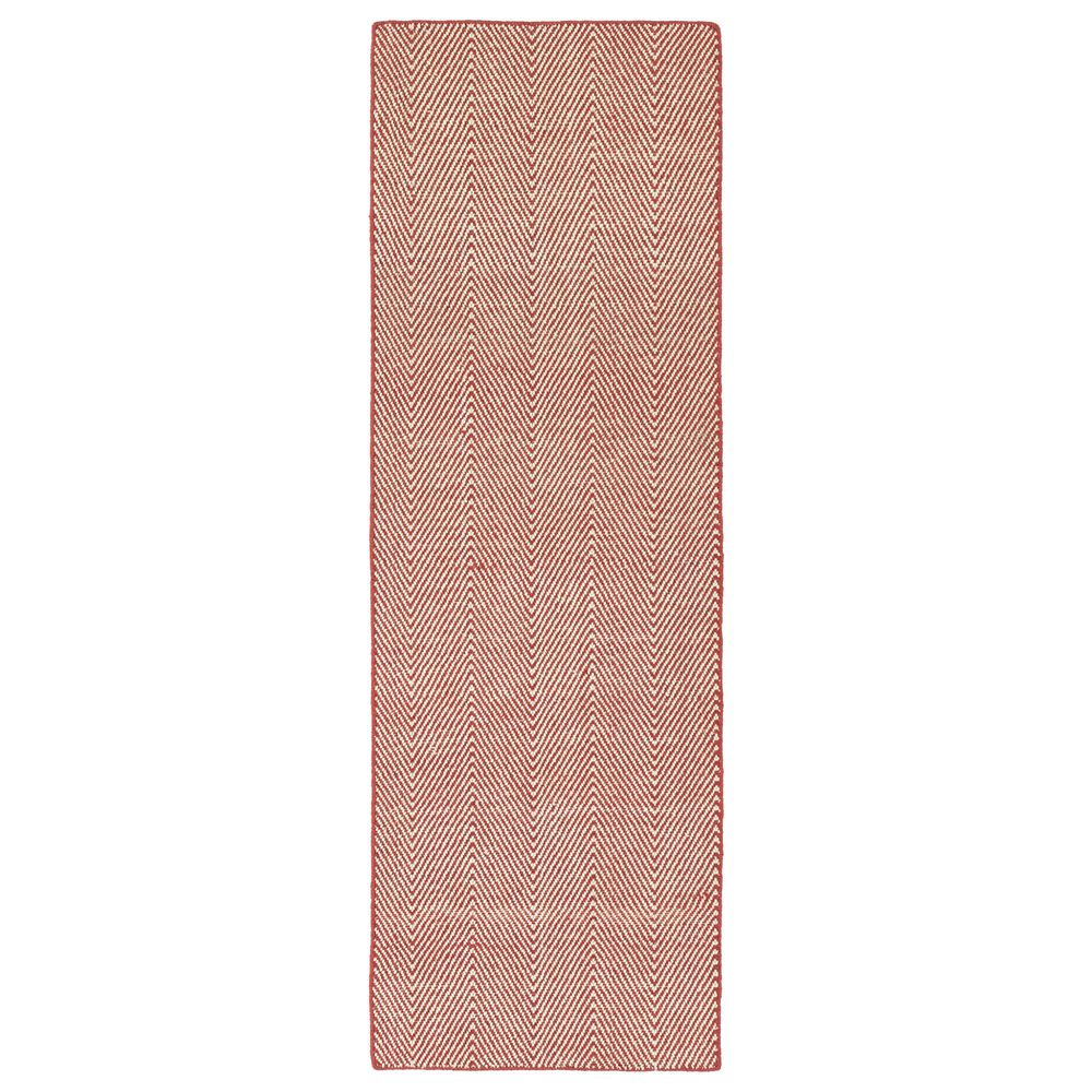 Kaleen Rugs Ziggy ZIG01-99 2" x 6" Coral and White Indoor/Outdoor Area Rug, , large