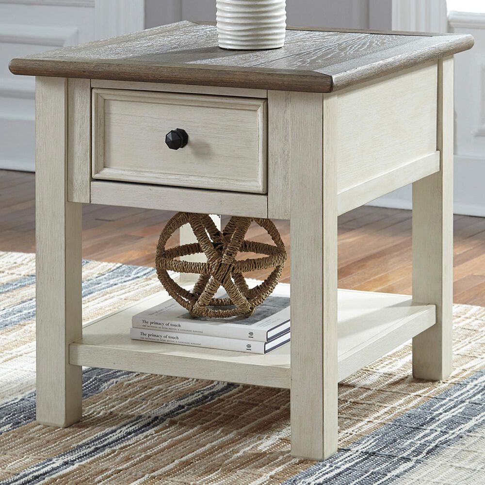 Ashley Bolanburg End Table in Weathered Oak and Antique White, , large
