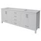 Lexora Home Jacques 72" Double Bathroom Vanity in White with 2 cm White Cultured Marble Top and Rectangular Sinks, , large