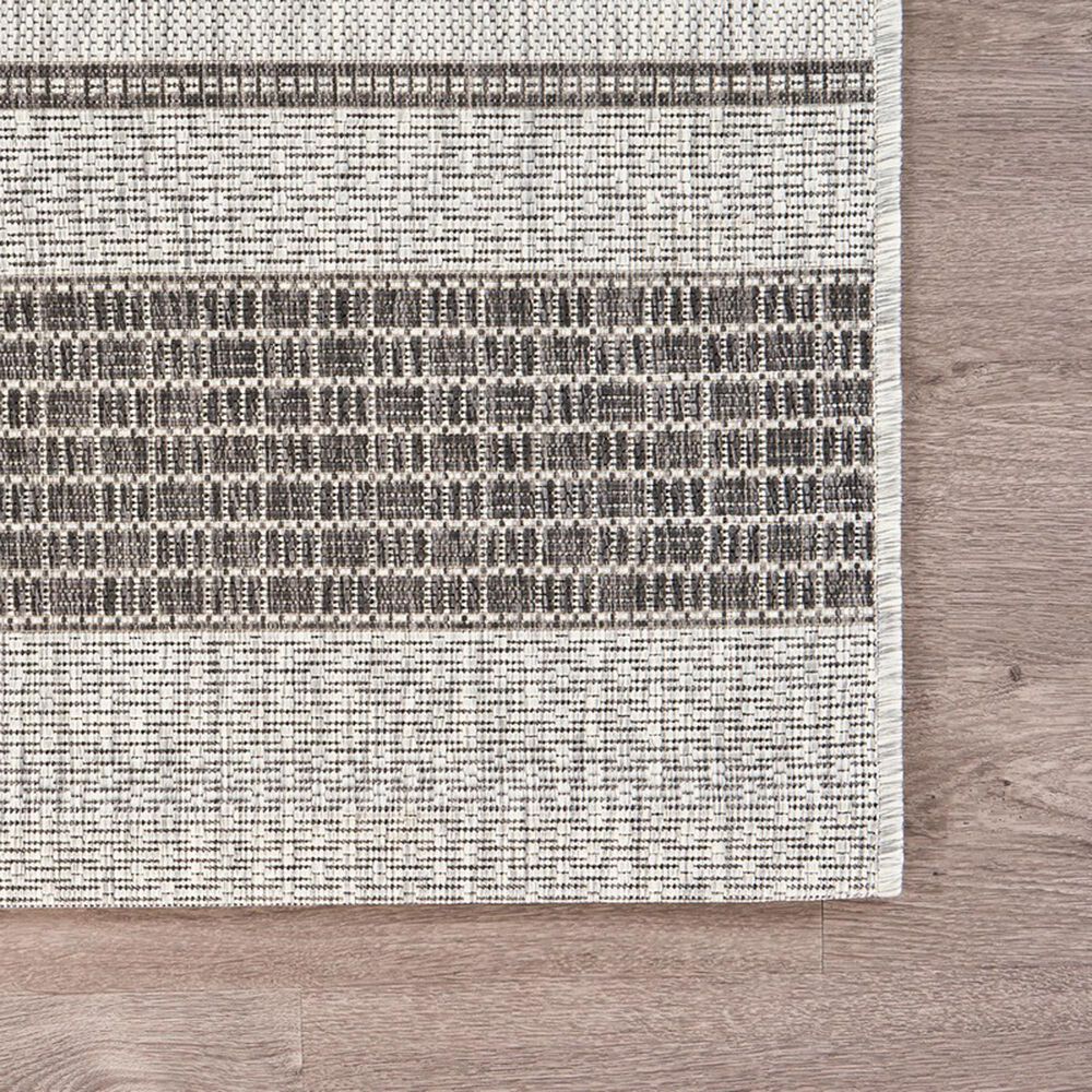 L&amp;R Resources Sun Shower 5' x 8' Gray and Black Indoor/Outdoor Area Rug, , large