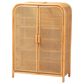 Baxton Studio Curacao 2-Door Rattan Storage Cabinet in Light Honey, , large