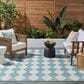 Nourison Positano Geometric Aqua 8" x 10" Indoor/Outdoor Area Rug, , large
