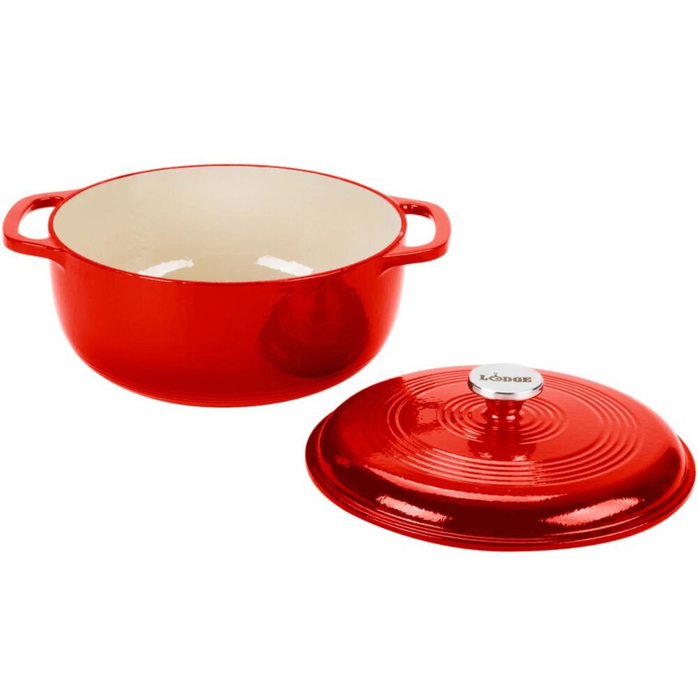Lodge 6 Quart Enameled Dutch Oven in Red, , large