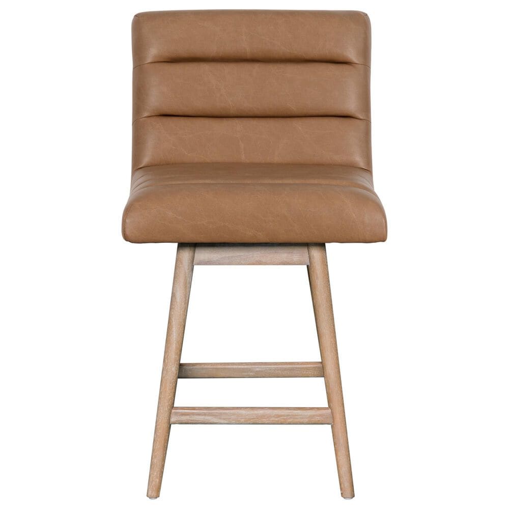 Armen Living Elias 26" Swivel Counter Height Stool in Washed Wood, , large