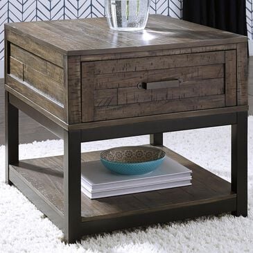 Signature Design by Ashley Johurst Rectangular End Table in Grayish Brown and Black, , large