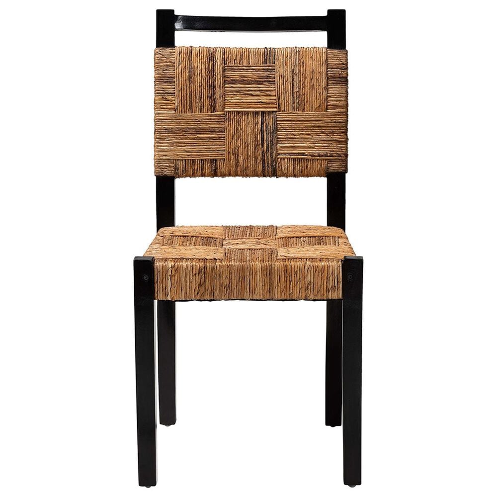 Baxton Studio Raniya Side Chair in Natural Brown and Black, , large