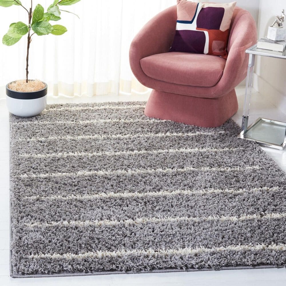 Safavieh Venus Shag VNS604J 6&#39; x 9&#39; Grey and Ivory Area Rug, , large