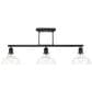 Golden Lighting Carver 3-Light Linear Pendant with Clear Shade in Matte Black, , large