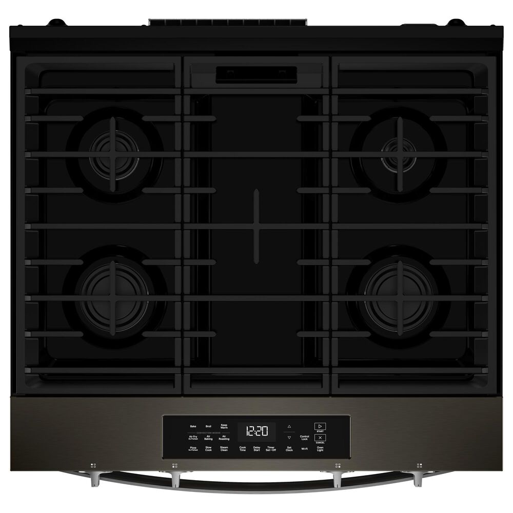 Whirlpool 30" Gas Smart Range in Black-on-Stainless Steel, , large