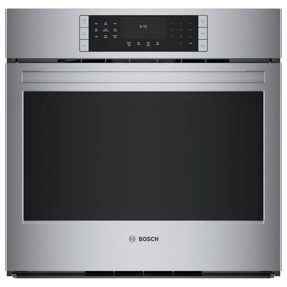 Bosch 800 Series 2-Piece Kitchen Package with Stainless Steel 4.6 Cu. Ft. Single Wall Oven and Black 36&quot; Electric Cooktop, , large