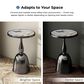 Furniture of America Gleam Round End Table in Black Nickel and Gray, , large
