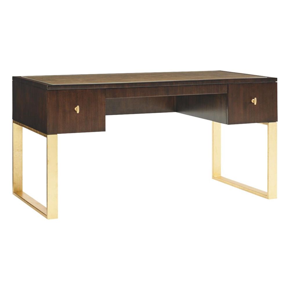 Sligh Bel Aire Melrose Writing Desk with Gold Base in Walnut, , large