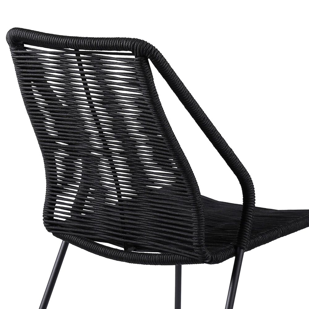 Blue River Clip Outdoor Dining Chair with Black Rop in Black (Set of 2), , large