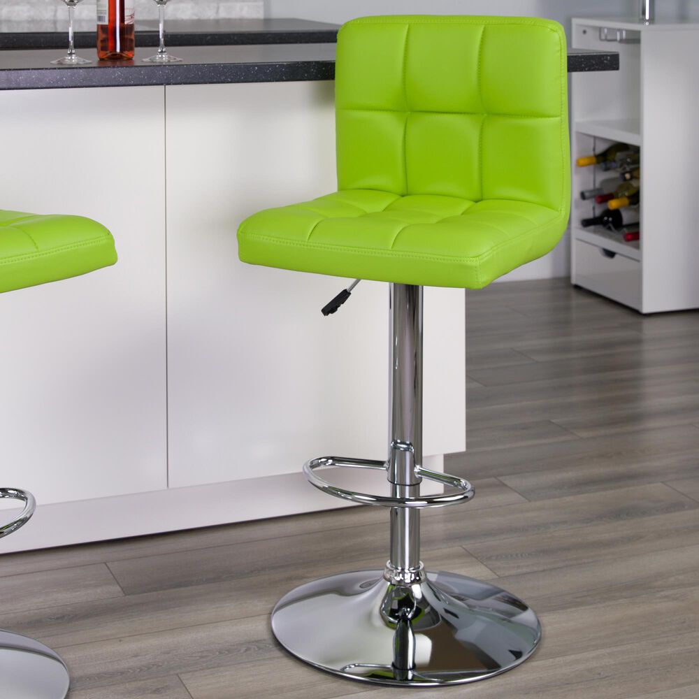 Flash Furniture Adjustable Barstool in Green, , large