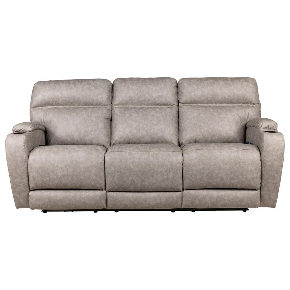 HomeStretch Jaguar Triple Power Reclining Sofa in Pebble, , large