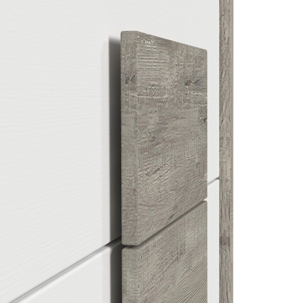 Mayberry Hill San Matteo 4-Piece Full Bedroom Set in Ash Grey and White, , large
