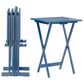 Linon Home Decor Compass Folding TV Tray Table Set with Stand in Navy Blue (Set of 4), , large