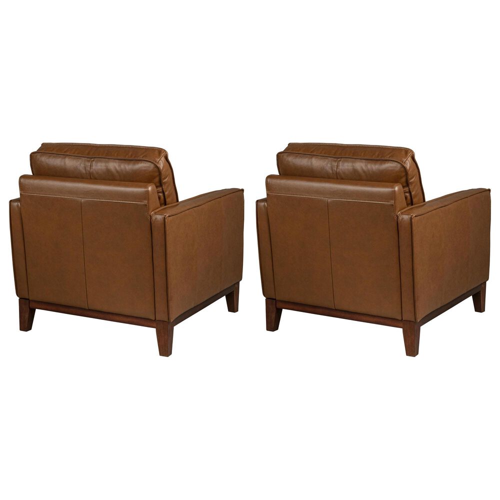 Italiano Furniture Weston Leather Chair in Highland Brown (Set of 2), , large