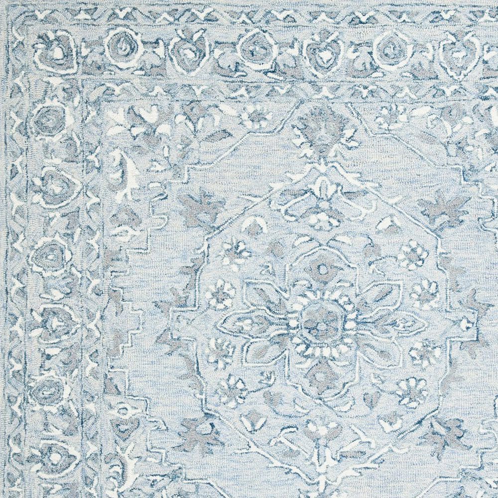 Safavieh Micro-Loop MLP504M 5&#39; Round Light Blue and Ivory Area Rug, , large