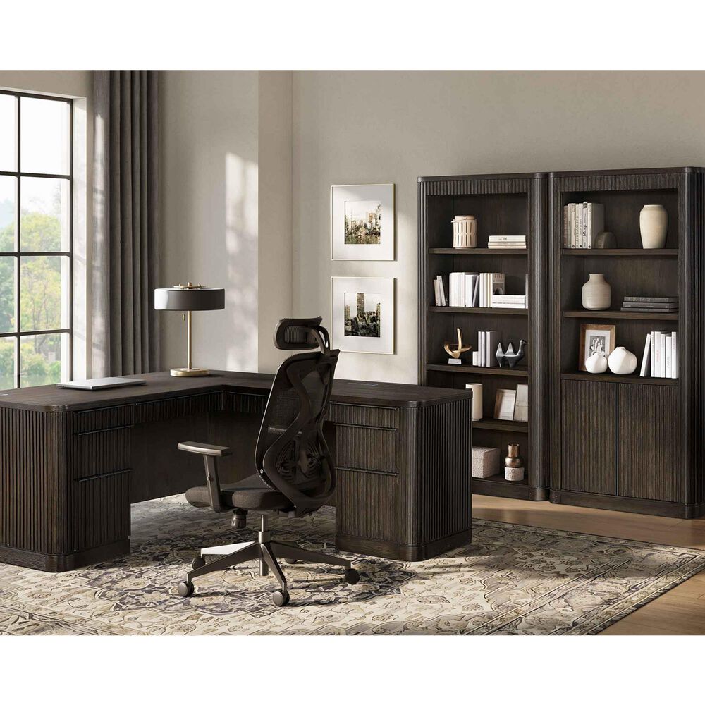 Wycliff Bay Tulane 76&quot; Open Bookcase In Dark Chocolate, , large