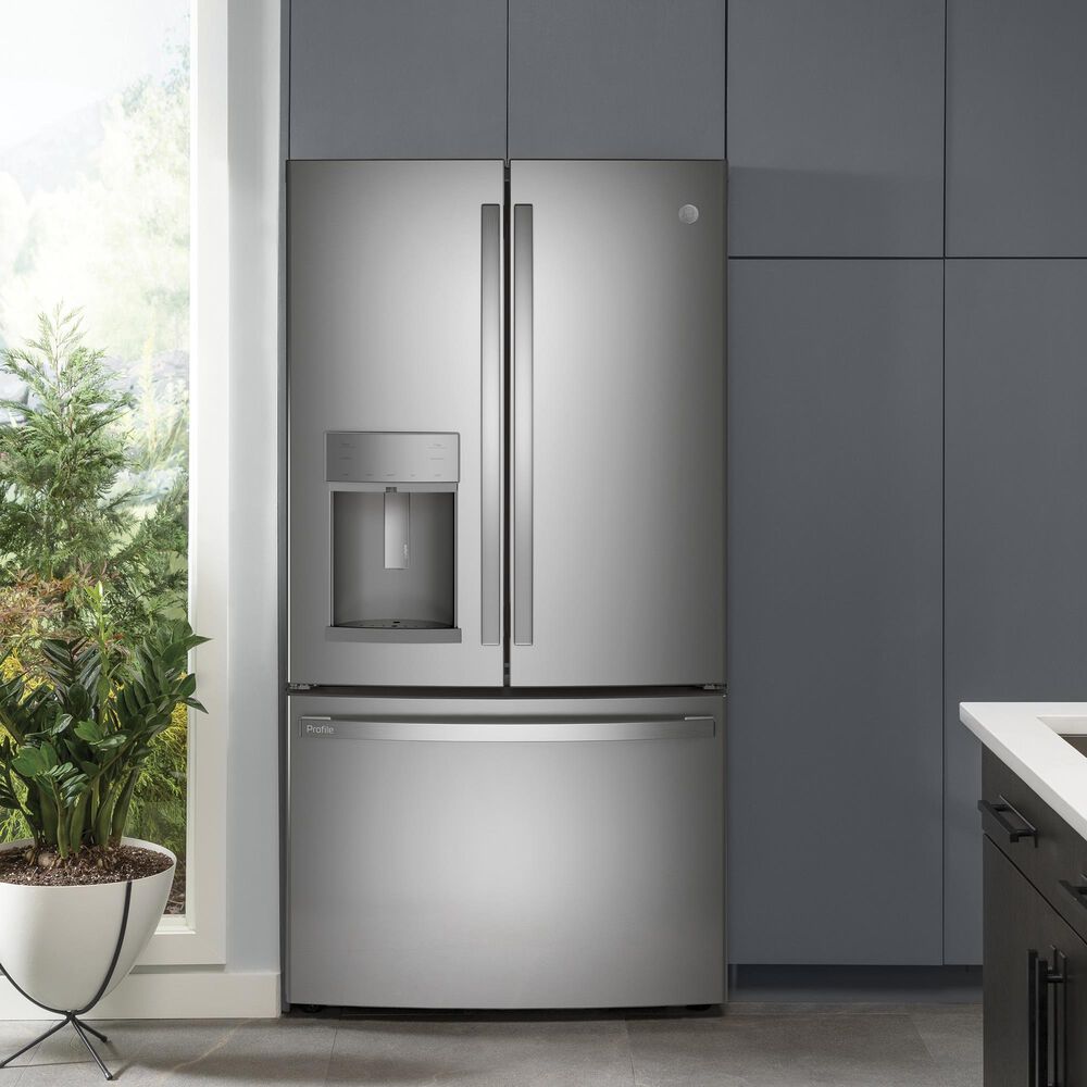 GE Profile 27.7 Cu. Ft. French-Door Refrigerator with Hands-Free AutoFill in Fingerprint Resistant Stainless Steel, , large