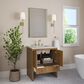James Martin Hudson 30" Single Bathroom Vanity in Honey Oak with 3 cm Lime Delight Silestone Top and Rectangular Sink, , large