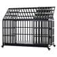HOMLUX 55" Heavy Duty Dog Cage Pet Crate with Roof and Window on Roof in Black, , large