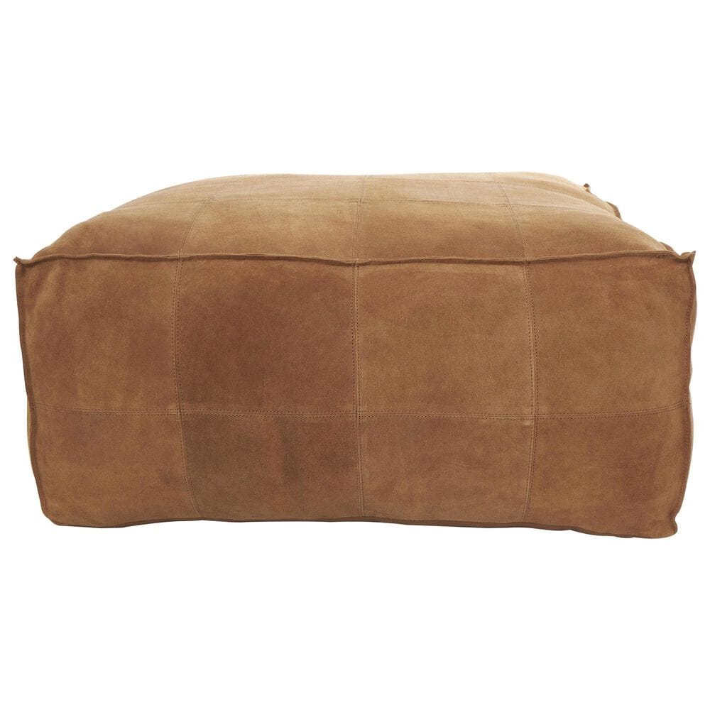 Maple and Jade 35&quot; Low Profile Square Stuffed Pouf in Brown, , large