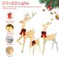 HOMLUX 3-Piece Cotton Rope Reindeer with LED Lights in White, , large