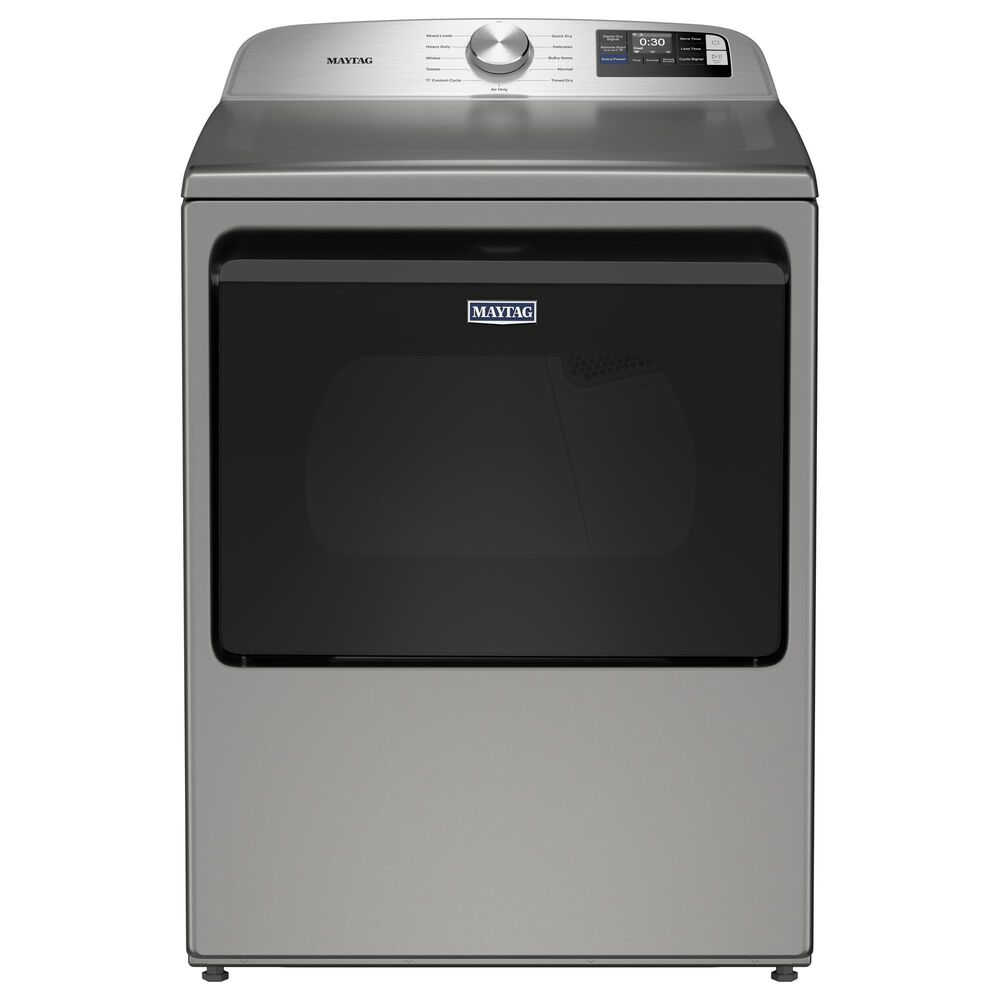 Maytag 5.2 Cu. Ft. Smart Top Load Washer and 7.4 Cu. Ft. Smart Gas Top Load Dryer Laundry Pair in Classic Silver, , large