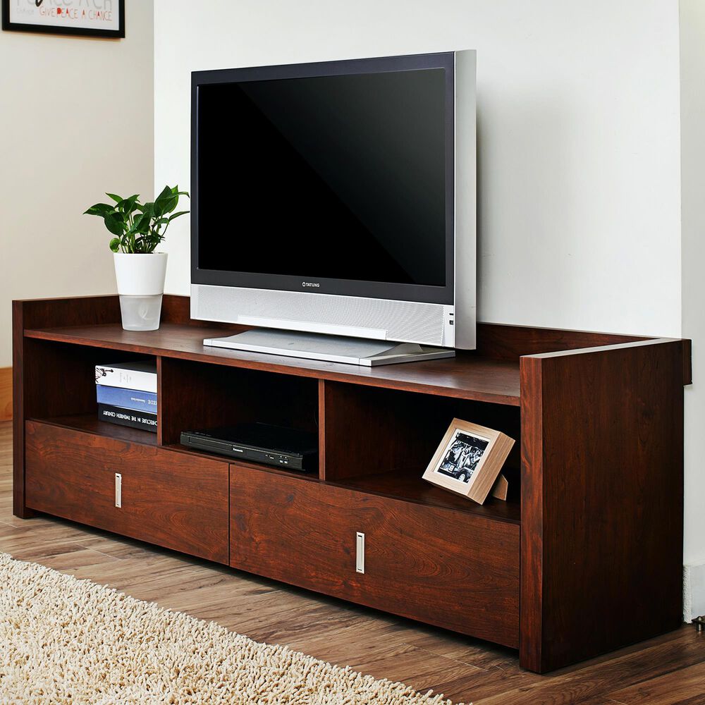 Furniture of America Hood Entertainment Console in Vintage Walnut, , large