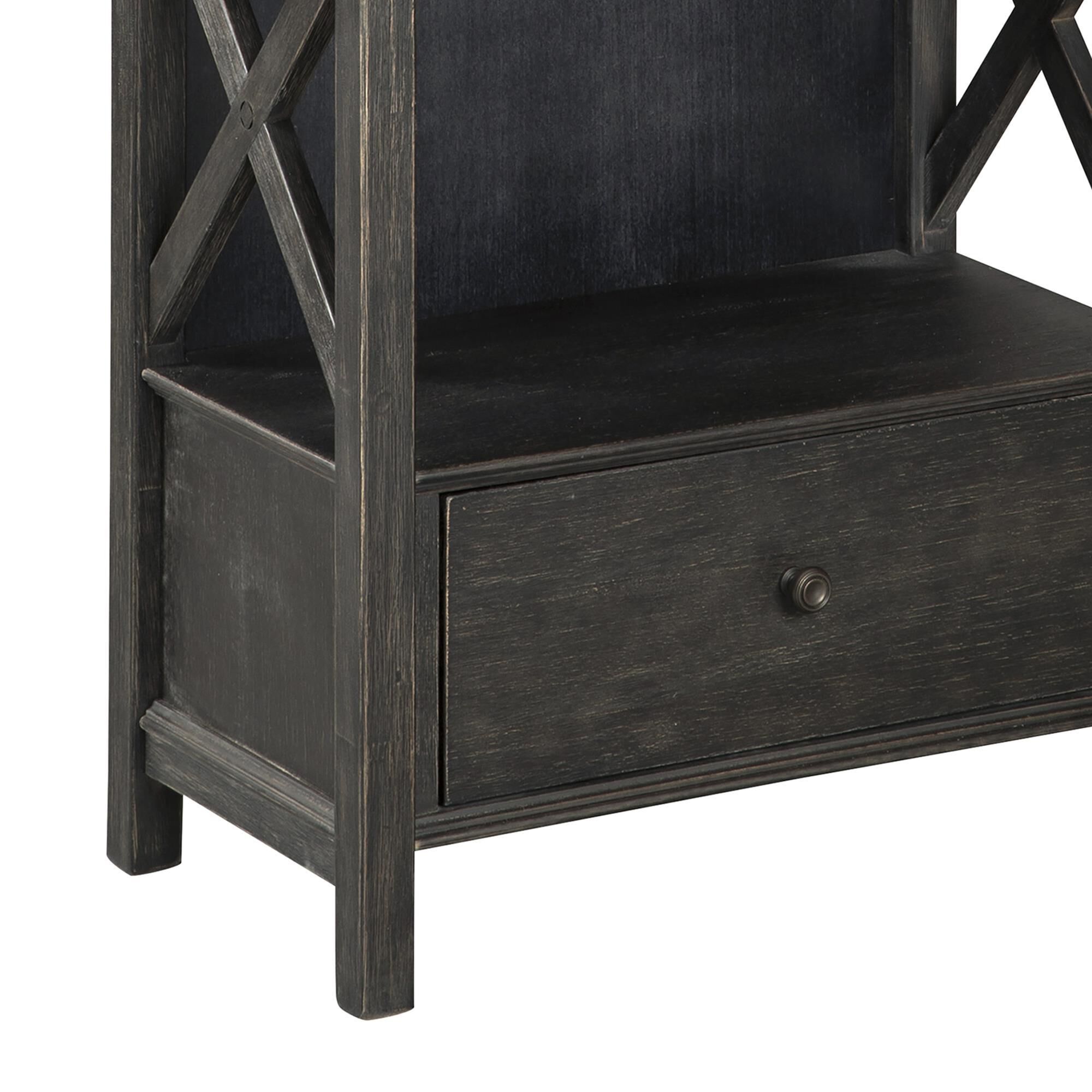 Ashley Tyler Creek 3-Shelf Display Cabinet in Antique Black and Gray