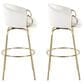 LumiSource Claire Swivel Barstool with Cream Velvet Upholstery in Gold (Set of 2), , large