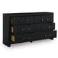 Ashley Maeling Queen LED Panel Bed with Dresser and Nightstand in Matte Black, , large