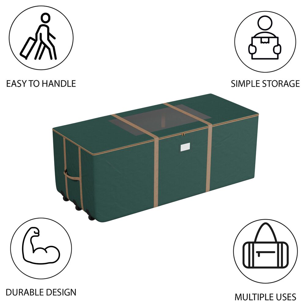 Timberlake 12&#39; Rolling Christmas Tree Storage Bag in Green and Gold, , large