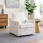 Hearth and Haven Swivel Arm Chair with USB Type-C Ports in White, , large
