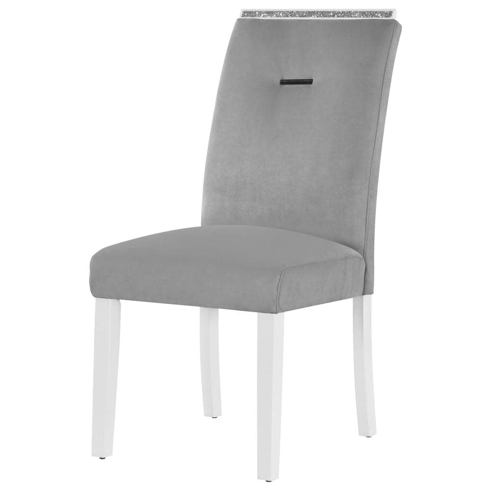 Global Furniture USA Monoco Pedestal Dining Table and 4 Dining Chairs in White, , large
