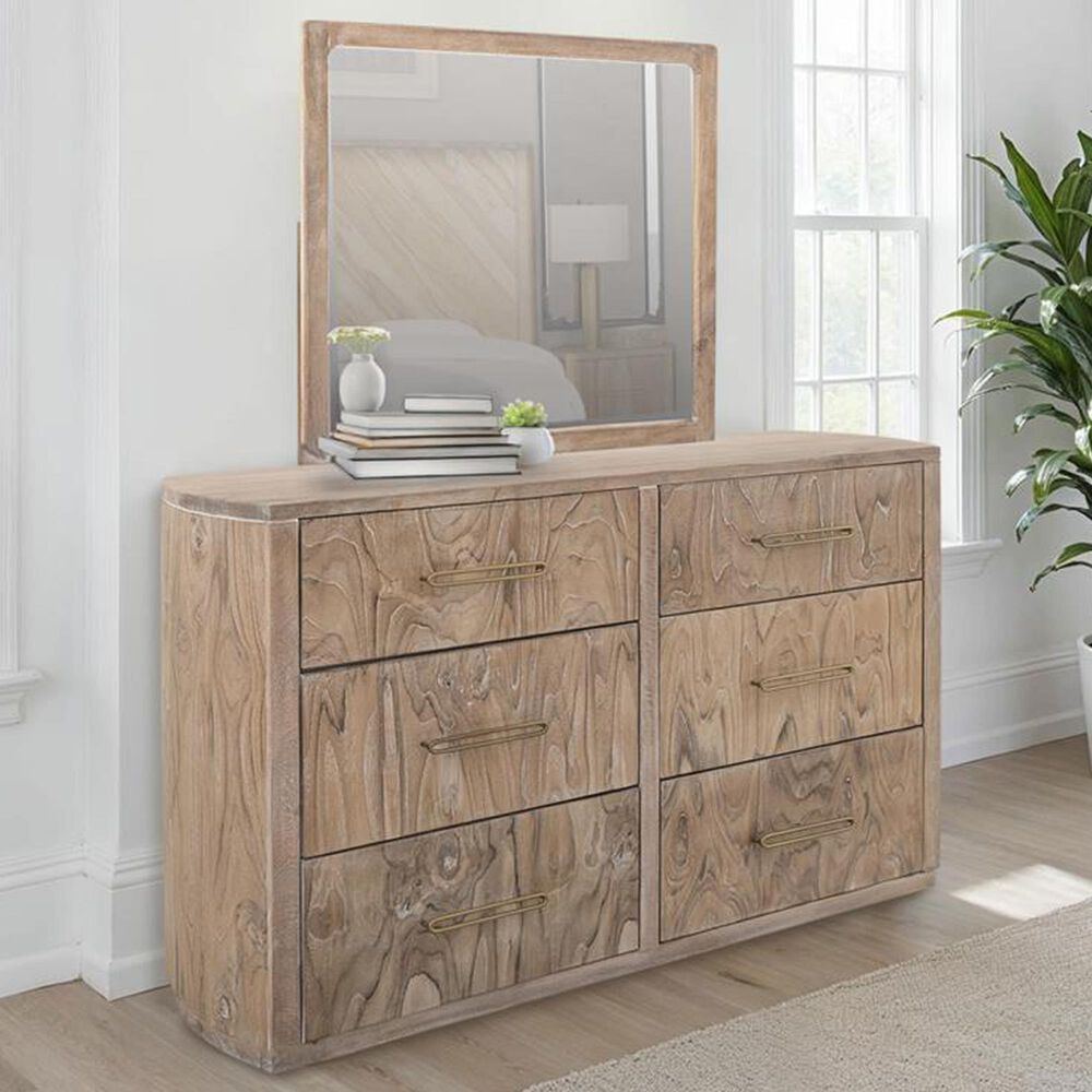 Fallridge Balam 6-Drawer Dresser and Mirror in White, , large