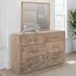 Fallridge Balam 6-Drawer Dresser and Mirror in White, , large