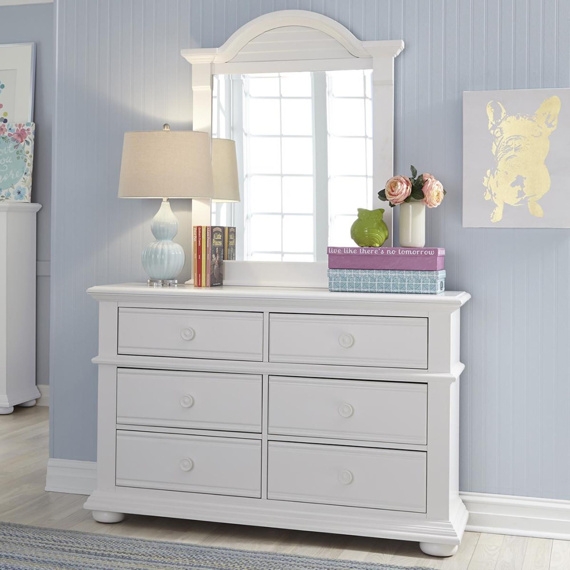 Belle Furnishings Summer House Youth Dresser and Mirror in